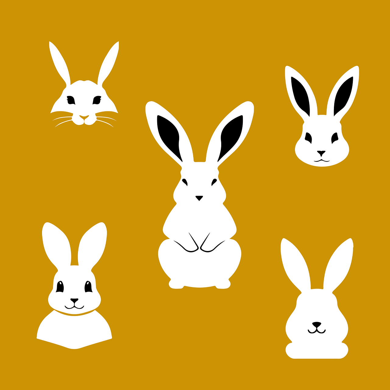 rabbit, hare, silhouette