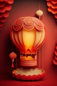 ai generated, chinese new year, hot air balloon